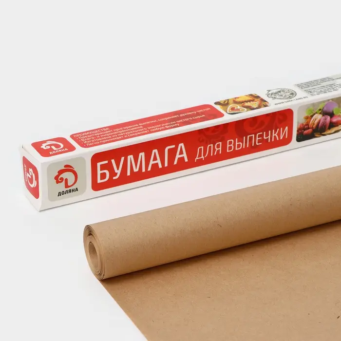 Бумага для выпечки Доляна, 29 см×8 м, пергамент, жиростойкая Бумага для выпечки Доляна, 29 см×8 м, пергамент, жиростойкая