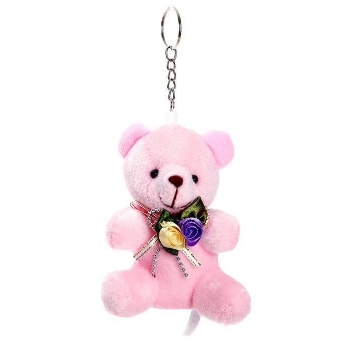 Брелок &laquo;Мишка с цветами&raquo;, цвета МИКС