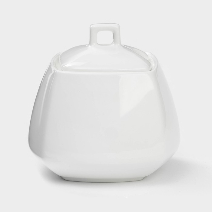 Сахарница фарфоровая с крышкой Wilmax Ilona, 340 мл, цвет белый