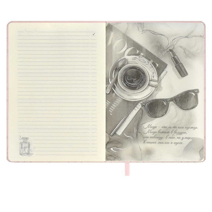 Ежедневник недатированный А5, 164 листа ESCALADA, твёрдый переплёт с поролоном, искусственная кожа  Ежедневник недатированный А5, 164 листа ESCALADA, твёрдый переплёт с поролоном, искусственная кожа "Лайка", стёганая строчка, кремовый офсет 70 г/м², розовый