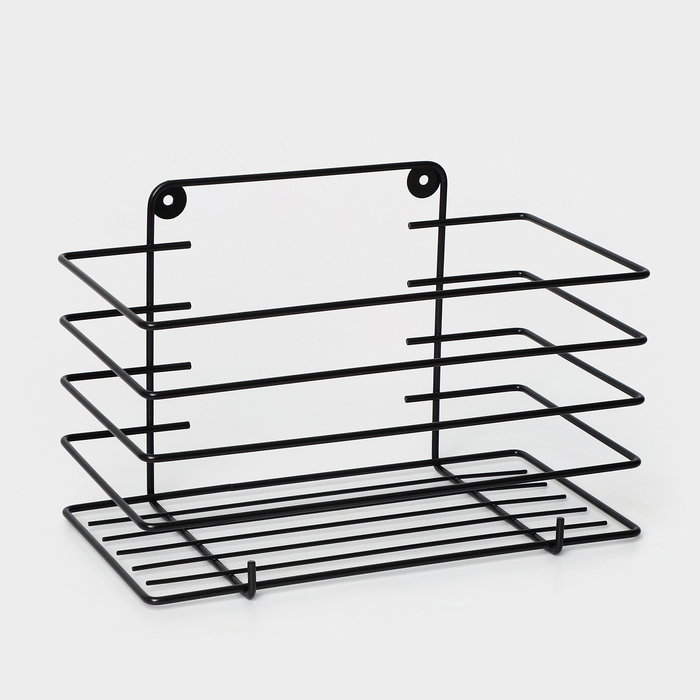 Полка прямая для ванной с высокими бортиками, 24,5×13×16,5 см, цвет черный Полка прямая для ванной с высокими бортиками, 24,5×13×16,5 см, цвет черный