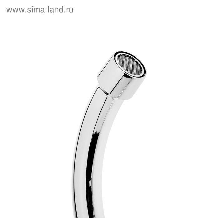 Смеситель для кухни  Смеситель для кухни "ЦС-СМ СМ511712", двухвентильный, круглый излив, латунь, хром