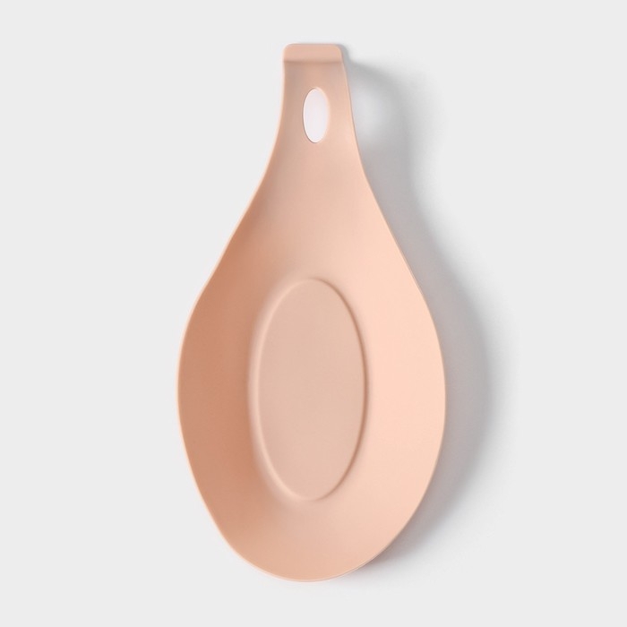 Силиконовая подставка под ложку Доляна «Симпл», 21×10 см, цвет бежевый Силиконовая подставка под ложку Доляна «Симпл», 21×10 см, цвет бежевый