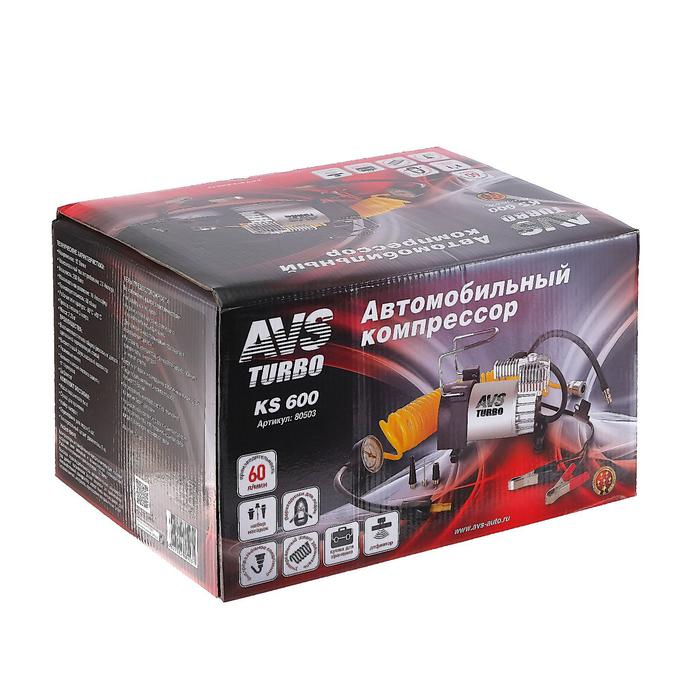 Компрессор автомобильный AVS KS600, 12 В, 23 А, 60 л/мин Компрессор автомобильный AVS KS600, 12 В, 23 А, 60 л/мин