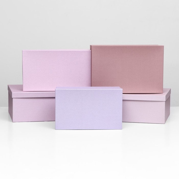 Набор прямоугольных коробок 15в1  Набор прямоугольных коробок 15в1 "Лаванда" 47,5 х 36 х 17,5- 13 х 8 х 4,5 см