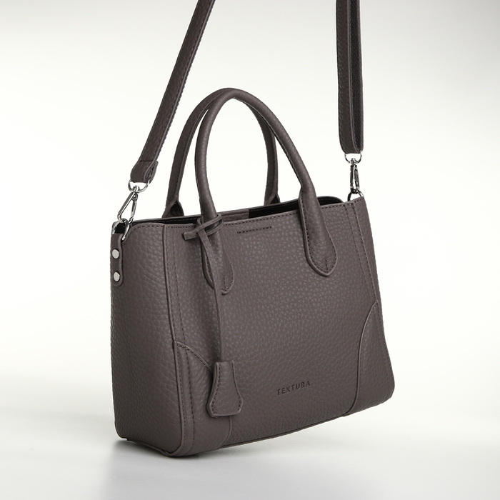 Сумка женская на молнии, TEXTURA, маленький размер, цвет серый Сумка женская на молнии, TEXTURA, маленький размер, цвет серый