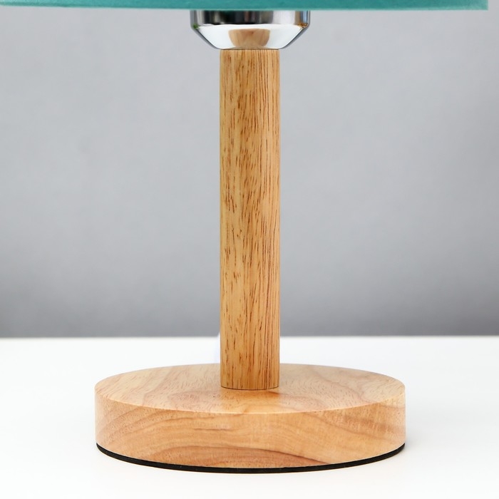 Лампа настольная "Эко" 1х40Вт Е27 светлое дерево-зеленый 18х18х29,5 см RISALUX