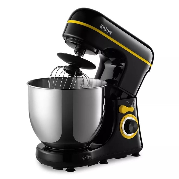 Миксер Kitfort КТ-3421, планетарный, 1400 Вт, 5.7 л, 6 скоростей, чёрно-жёлтый Миксер Kitfort КТ-3421, планетарный, 1400 Вт, 5.7 л, 6 скоростей, чёрно-жёлтый