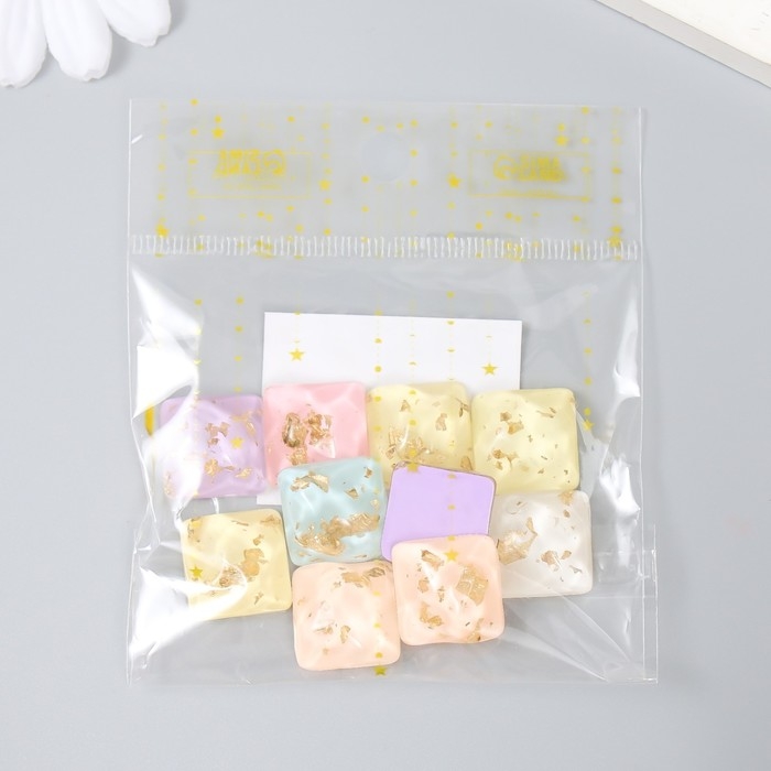 Декор для творчества пластик Декор для творчества пластик "Квадратики" фольга набор 10 шт 1,6х1,6х0,7 см