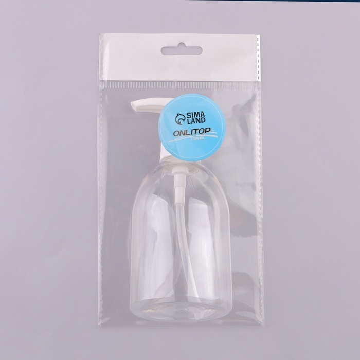 Бутылочка для хранения, с дозатором, 270 мл, цвет белый/прозрачный Бутылочка для хранения, с дозатором, 270 мл, цвет белый/прозрачный