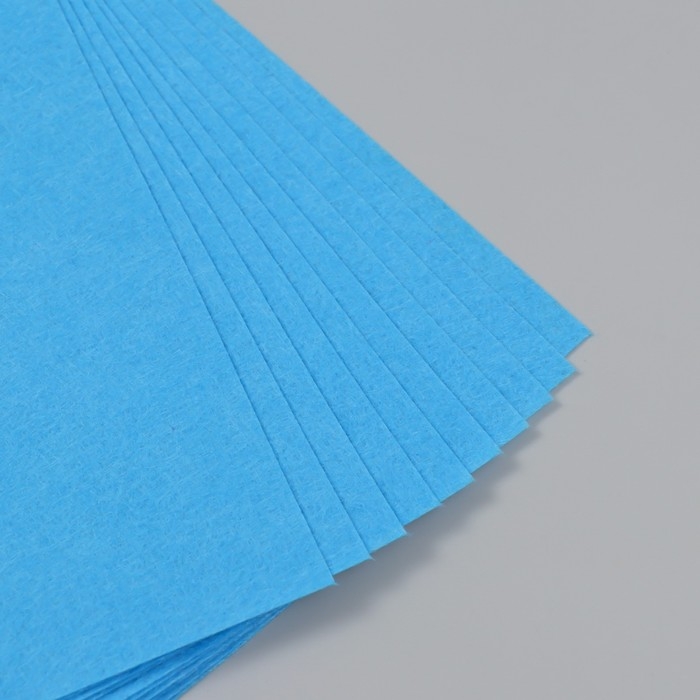 Фетр жесткий 1 мм Фетр жесткий 1 мм "Небесная лазурь" набор 10 листов формат А4