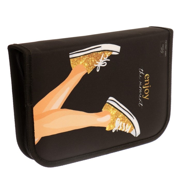 Пенал 3 секции, вкладка внутри, 140 х 210 х 40 мм, тканевый, Calligrata TOP Block Пенал 3 секции, вкладка внутри, 140 х 210 х 40 мм, тканевый, Calligrata TOP Block "Кеды"