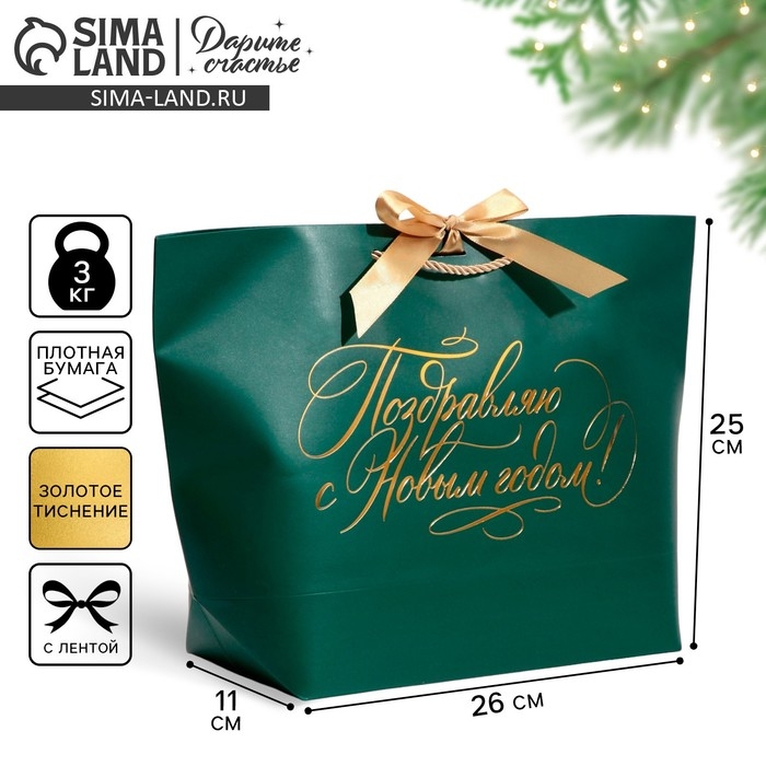 Пакет подарочный новогодний «My congratters», 26 х 25 х 11 см, Новый год Пакет подарочный новогодний «My congratters», 26 х 25 х 11 см, Новый год