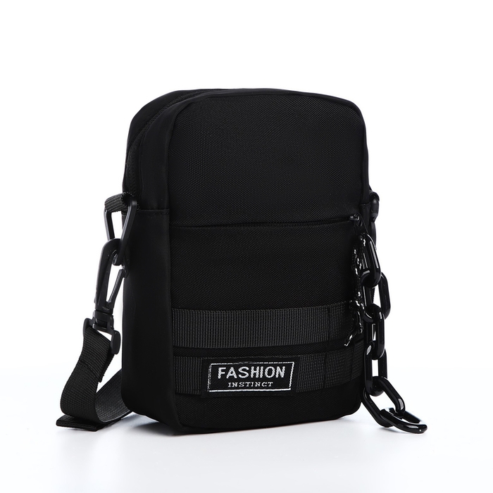 Сумка молодёжная на молнии, 1 наружный карман, цвет чёрный Сумка молодёжная на молнии, 1 наружный карман, цвет чёрный