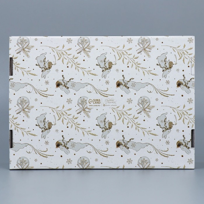 Коробка подарочная новогодняя складная «Роскошь золота», 30,7 х 22 х 9,5 см, Новый год Коробка подарочная новогодняя складная «Роскошь золота», 30,7 х 22 х 9,5 см, Новый год