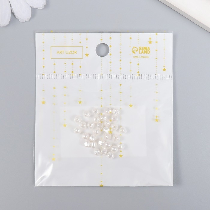 Бусины для творчества пластик Бусины для творчества пластик "Микро-жемчуг неправильной формы" 30 шт (± 5) 0,4х0,4х0,4 см