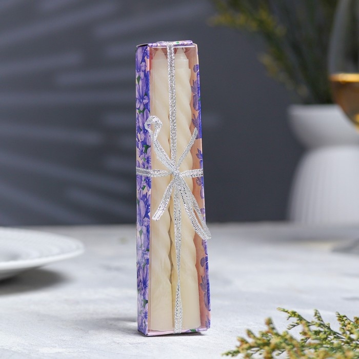 Набор свечей витых, 1,5х 15 см, 2 штуки, аромат ваниль Набор свечей витых, 1,5х 15 см, 2 штуки, аромат ваниль