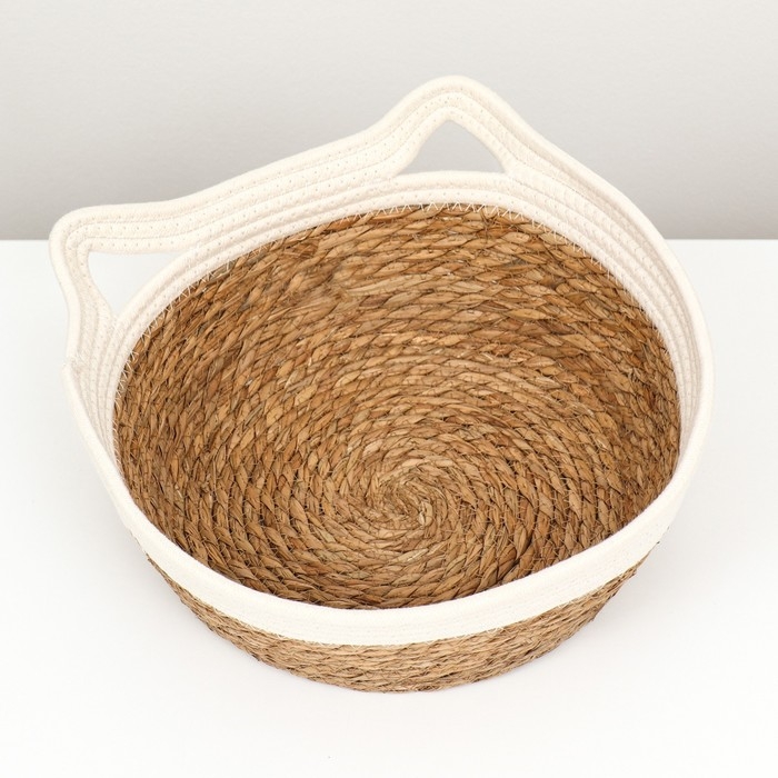 Экологичный лежак  для животных  (хлопок+рогоз),  35 х 27 х 13 см, вес до 8 кг, белая Экологичный лежак  для животных  (хлопок+рогоз),  35 х 27 х 13 см, вес до 8 кг, белая