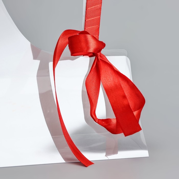 Переноска для цветов с лентой, 30х25х12 см, красная Переноска для цветов с лентой, 30х25х12 см, красная