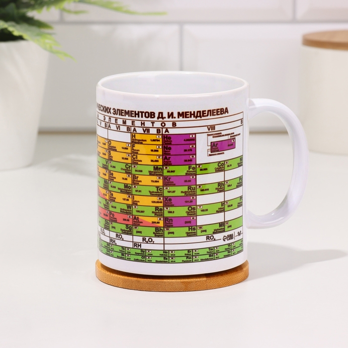 Кружка чайная керамическая Кружка чайная керамическая "Таблица Менделеева" 320 мл,