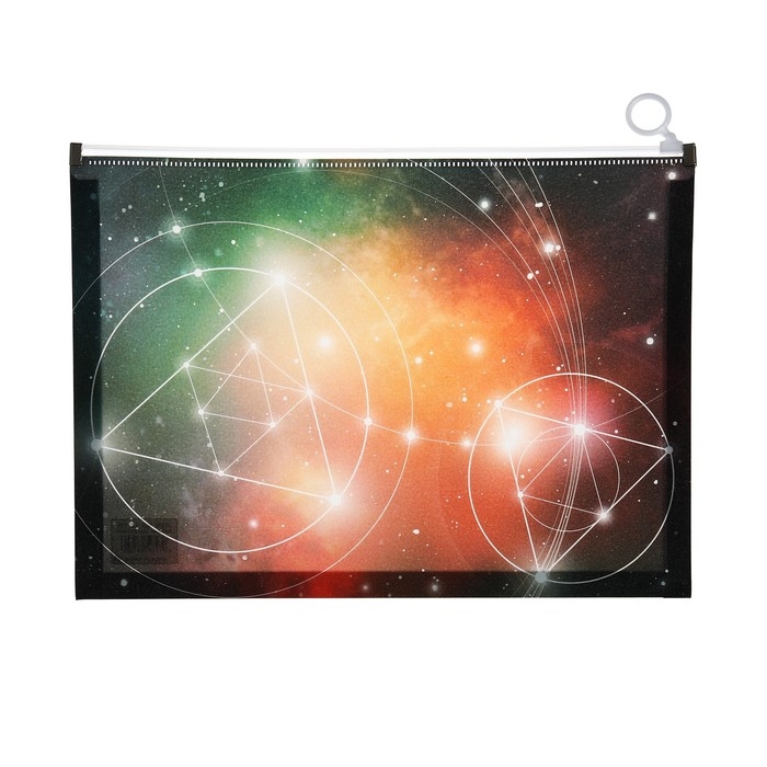 Папка-конверт на молнии формат А4, 180мкр, с рисунком Папка-конверт на молнии формат А4, 180мкр, с рисунком "Космос", МИКС