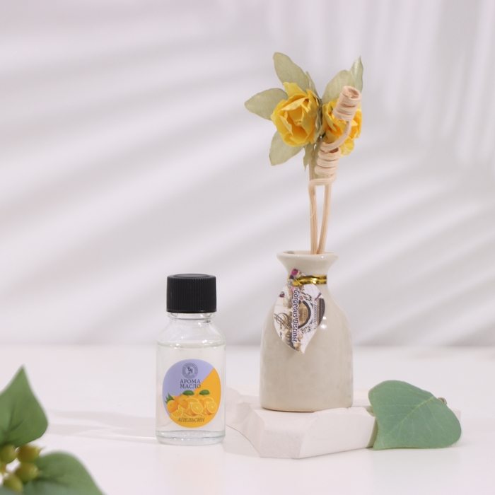 Набор подарочный с диффузором  Набор подарочный с диффузором "Ваза с цветком" апельсин, "Богатство Аромата"