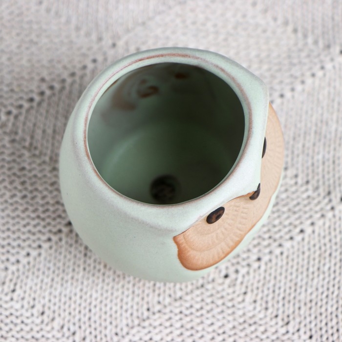 Горшок Горшок "Сова Ухта" 6,5х6,5х6см, бирюзовый