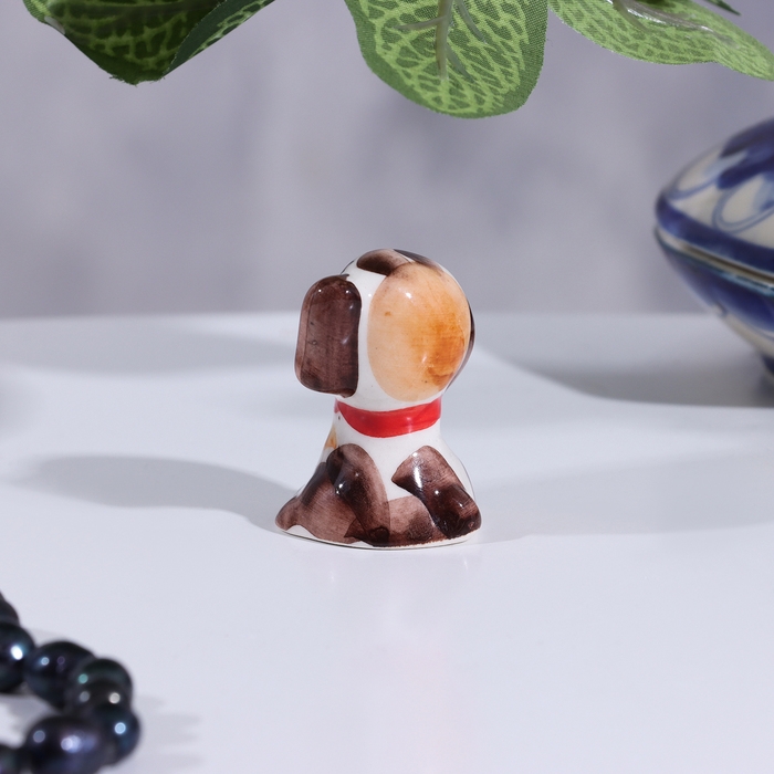 Сувенир собака «Щенок», гжель, цвет