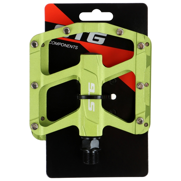 Педали 9/16 STG B299, алюминий, промышленный подшипик, цвет зелёный Педали 9/16 STG B299, алюминий, промышленный подшипик, цвет зелёный