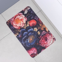 Коврик для дома Доляна Black Flowers, влаговпитывающий, 40×60 см
