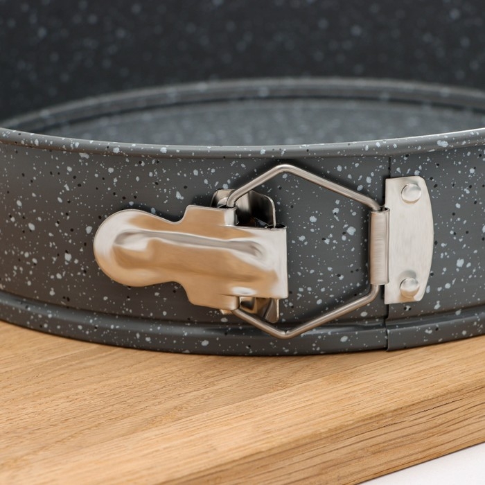 Форма Доляна для выпечки «Элин Мрамор», 28×6,5 см, съёмное дно, антипригарное покрытие, цвет серый