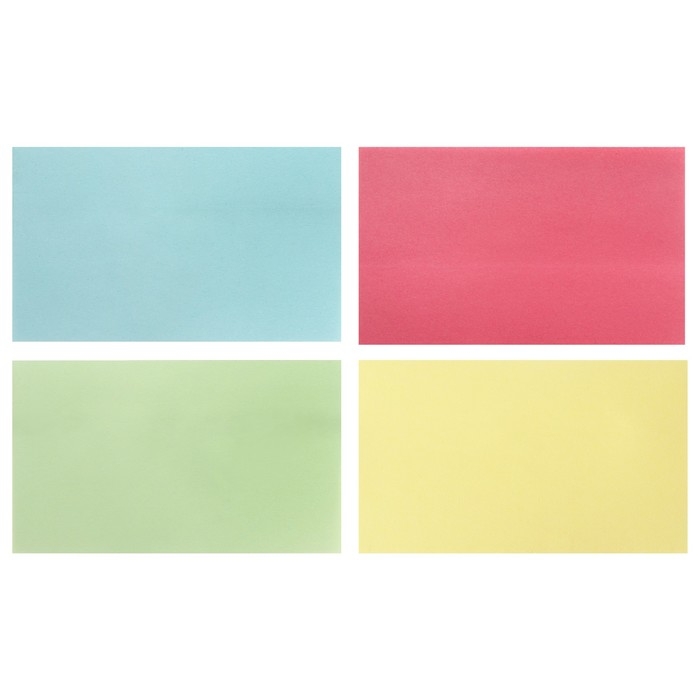 Блок с липким краем 76 х 127 мм, 100 листов, пастель, 4 цвета Блок с липким краем 76 х 127 мм, 100 листов, пастель, 4 цвета
