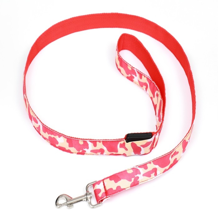 Поводок с подсветкой Милитари 3 режима свечения, 120 х 2,5 см, красный Поводок с подсветкой Милитари 3 режима свечения, 120 х 2,5 см, красный