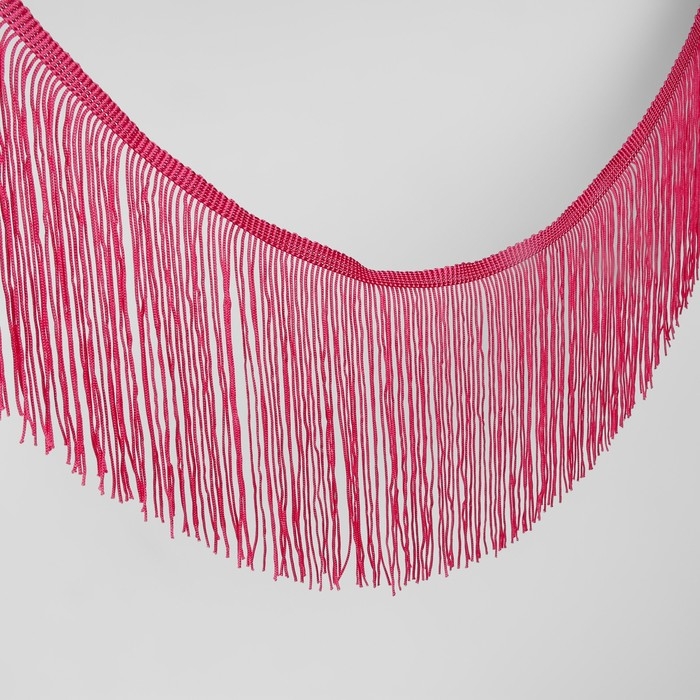 Тесьма декоративная «Бахрома», 15 см, 5 ± 0,5 м, цвет малиновый Тесьма декоративная «Бахрома», 15 см, 5 ± 0,5 м, цвет малиновый