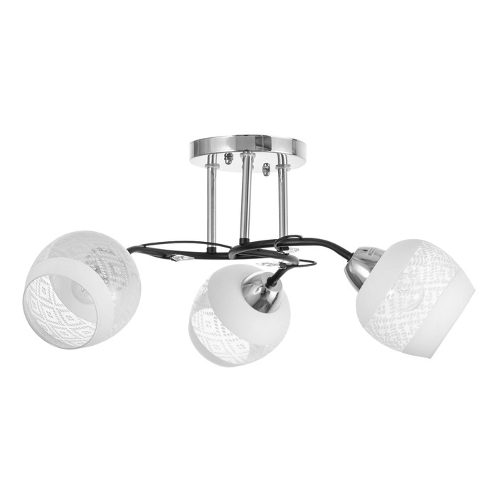 Люстра Люстра "Мона" 3х60Вт Е27 Хром, чёрный 47х47х28см