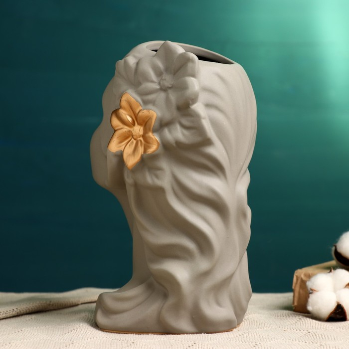 Кашпо - ваза Кашпо - ваза "Лилит" серое 25*14см