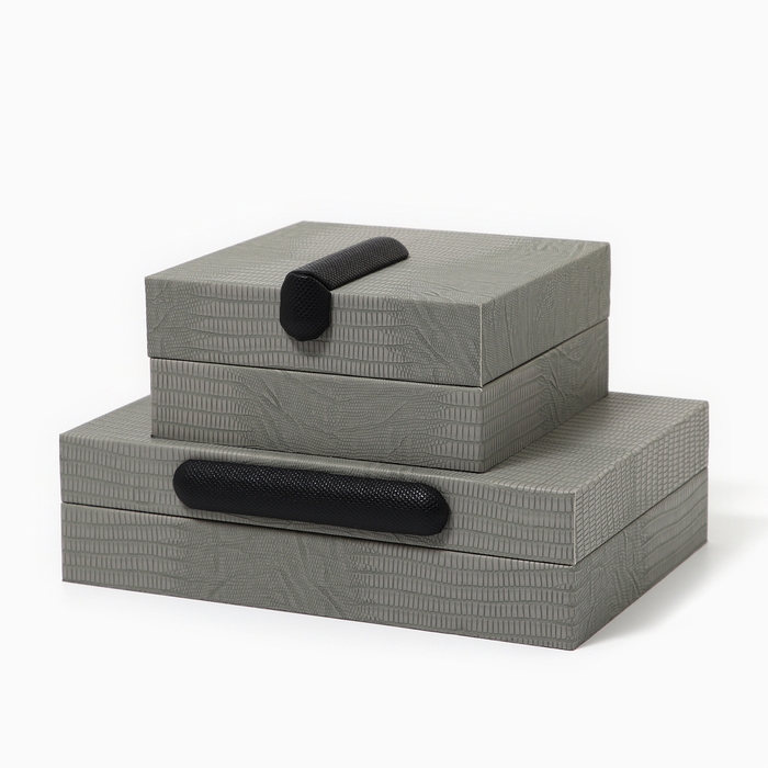 Шкатулка для украшений «Классика» экокожа, набор 2 шт. Шкатулка для украшений «Классика» экокожа, набор 2 шт.