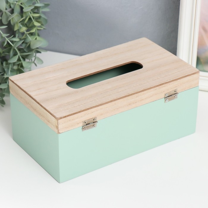 Шкатулка дерево для салфеток Шкатулка дерево для салфеток "Дом, милый дом. Сердечко" нежно-голубой 25х10,7х14 см