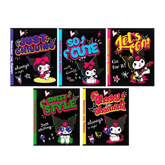 Тетрадь 48 листов в клетку Kuromi, обложка картон, soft-touch ламинация, белизна 92%, блок 60 г/м2, МИКС Тетрадь 48 листов в клетку Kuromi, обложка картон, soft-touch ламинация, белизна 92%, блок 60 г/м2, МИКС