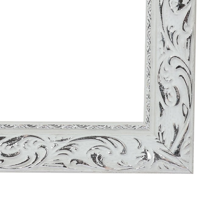 Рама для картин (зеркал) 40 х 40 х 4 см, дерево Рама для картин (зеркал) 40 х 40 х 4 см, дерево "Версаль", бело-серебристая