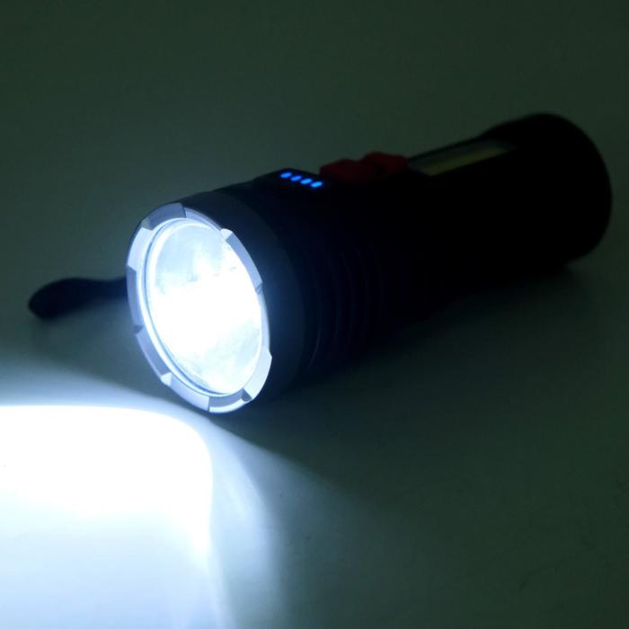Фонарь ручной аккумуляторный, 1.5 и 3 Вт, 1200 мАч, USB, COB, 4 режима, 14 х 5.5 см Фонарь ручной аккумуляторный, 1.5 и 3 Вт, 1200 мАч, USB, COB, 4 режима, 14 х 5.5 см