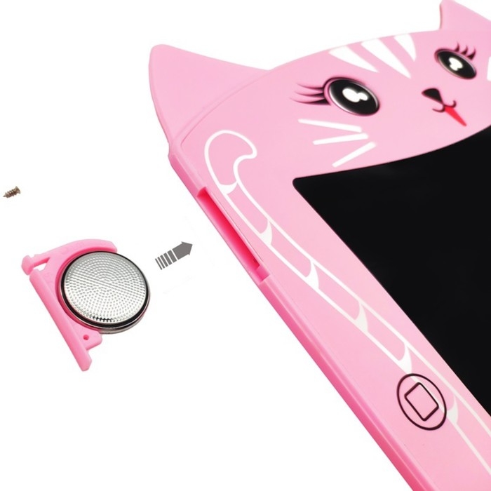 Планшет для рисования и заметок Luazon Планшет для рисования и заметок Luazon "кот", 8.5", цветной дисплей, розовый