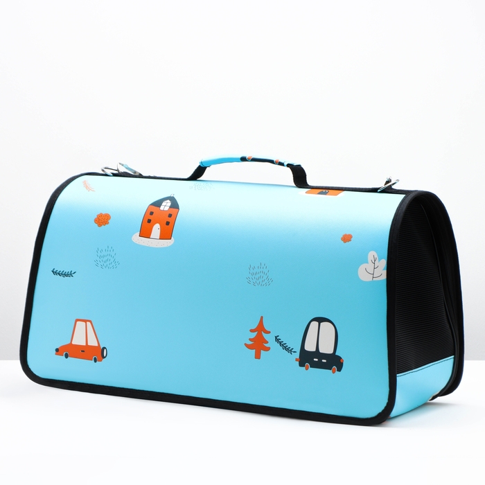 Сумка - переноска для животных  Сумка - переноска для животных "Путешественник", голубая, размер L, 53 х 21 х 29 см
