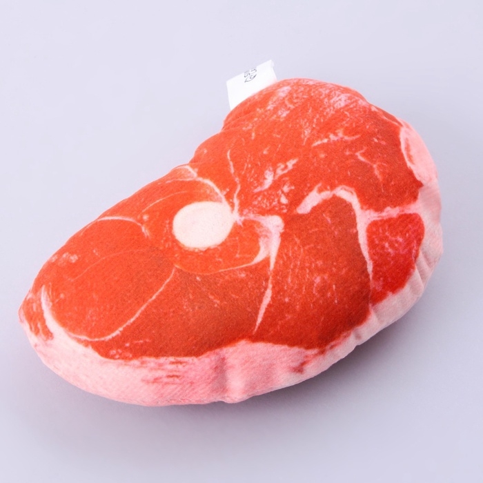 Игрушка для собак с пищалкой «Стейк» из текстиля, 13 х 10 см Игрушка для собак с пищалкой «Стейк» из текстиля, 13 х 10 см