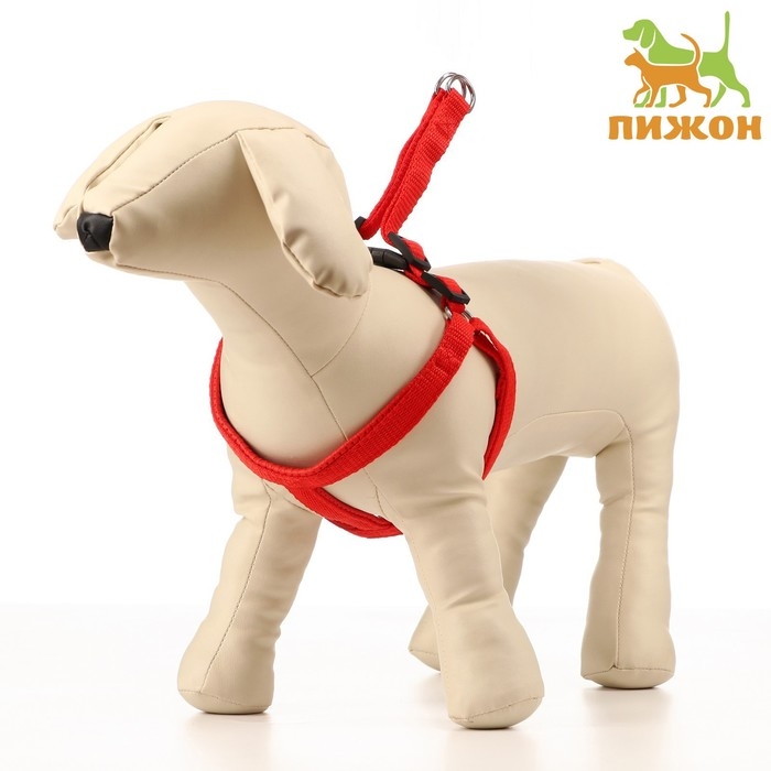 Шлейка Шлейка "Комфорт" комбинированная, 1,5 см, ОШ 36-50 см, ОГ 40-55 см, красная