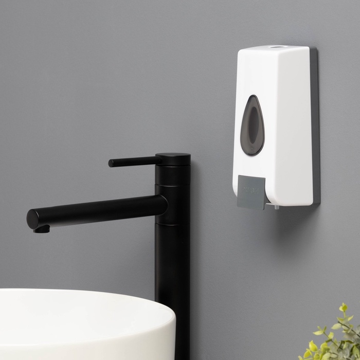 Диспенсер для мыла и антисептика SAVANNA, механический, 350 мл, пластик, белый Диспенсер для мыла и антисептика SAVANNA, механический, 350 мл, пластик, белый