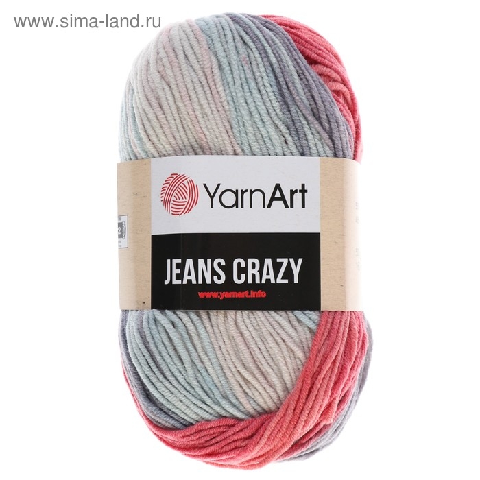 Пряжа "Jeans crazy" 55% хлопок, 45% акрил 160м/50гр (8205  принт)