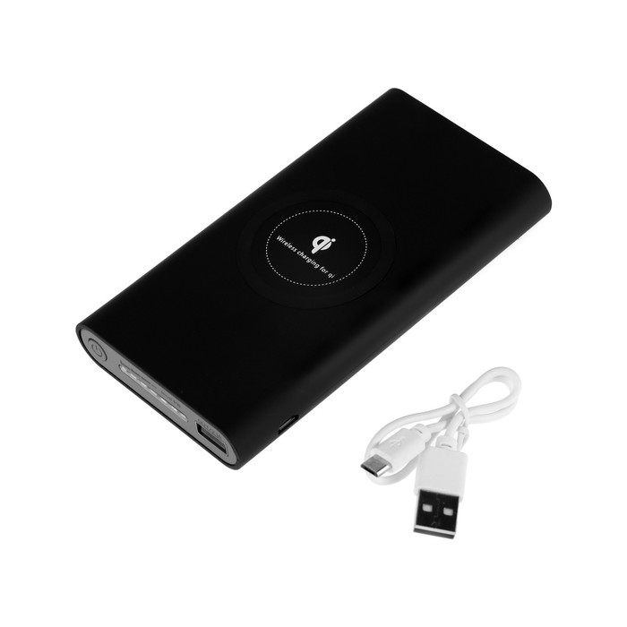 Внешний аккумулятор Luazon модель PB-31, 8000 мАч, USB, microUSB-Type-C, беспр.заряд. черный Внешний аккумулятор Luazon модель PB-31, 8000 мАч, USB, microUSB-Type-C, беспр.заряд. черный