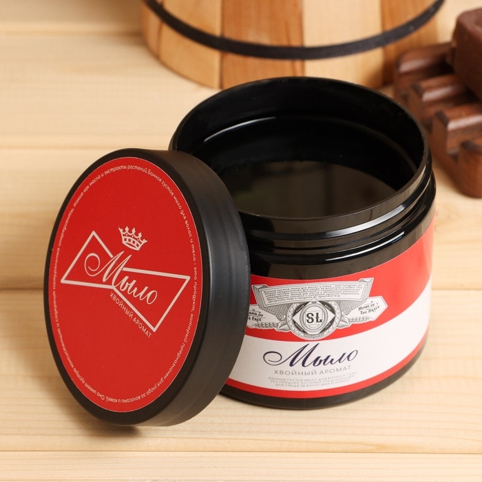 Мыло густое "Хвоя", 350 мл + мочалка