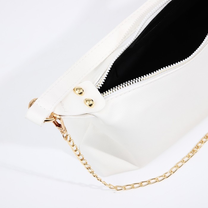 Сумка-багет на молнии, цвет белый Сумка-багет на молнии, цвет белый